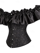 Χαμηλού Κόστους Κορσέδες-Γυναικεία Κορσέδες Shapewear Μέσης Cincher Διαμορφωτικός Ρουχισμός Σέξι κορσέ Σέξι Γλυκός Μονόχρωμες Σουρωτά Εξώπλατο Διακοπές Δρόμος Ημερομηνία Αμάνικο Κορσές Μαύρο Λευκό Μπεζ Άνοιξη Φθινόπωρο