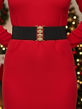 baratos Dia dos Namorados-cinto elástico feminino com fivela de metal vintage, cinto largo e elástico em várias cores, acessório para vestido de festa de Natal e presente