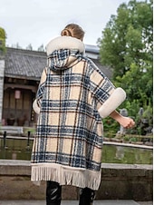 billiga Pälssjalar-Pälssjalar och boleros Ledigt vardag Håller värmen Halvlång ärm Fladdermusärm Polyester Brudsjalar Med Tofs Till Speciellt Tillfälle Höst vinter