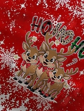 billiga Grafisk butik Sweatshirts &amp; Huvtröjor-Dam Pullover-tröja Huvtröjor Grafisk Jul Ful jul Klassisk Ledigt Festival Långärmad Rund hals Vanliga toppar Ledigt Helgdag Mönster Rubinrött Höst Vinter