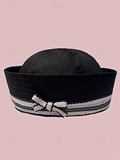 tanie Kapelusze damskie-Damska czapka marynarska z napisem z kryształków, stylowa czapka do strojów K-pop, na bal maskowy i jako dodatek do kostiumów scenicznych