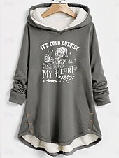 halpa Hu humor ja lainaukset Huippu-Naisten Pullover-huppari Kuvitettu Kirjain Lämmin Vapaa-aika Sumea Pitkähihainen Hupullinen Pitkät topit Kausaliteetti Urheilu Painettu Punastuvan vaaleanpunainen Sininen Harmaa Syksy Talvi