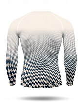お買い得  ランニングTシャツとタンクトップ-男性用 男女兼用 コンプレッション・シャツ ランニングＴシャツ 3Dプリント 長袖 ベース層 幾何学模様 速乾性 ビデオ圧縮 パワーフレックス 吸汗性 ジムトレーニング アクティブトレーニング 運動 スポーツウェア アクティブウェア ブルー