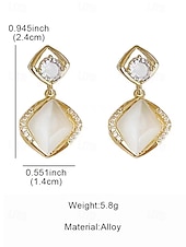 Недорогие Женская серьга-Элегантные женские позолоченные серьги-подвески с кошачьим глазом и цирконом, доступные в вариантах гвоздиков и клипс для свадеб, вечеринок и торжественных случаев