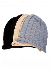 economico Cappelli da donna-berretto lavorato a maglia da donna – cappello caldo e morbido per l&#039;inverno, berretto casual elasticizzato per viaggi all&#039;aperto e uso quotidiano