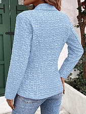 billiga Blazers och kostymer-Dam Kavaj Bekväm Mönster Elegant Mode Utomhus Blomma Utekväll Ledigt / vardag Helgen Cardigan Normal Kavajslag Normal Långärmad Ytterkläder Svart Rubinrött Blå Vår Höst