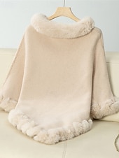 preiswerte Einfarbige Farben-Damen Pullover Schultertuch Elegant Mode Streetwear Einfarbig Gerippt Rollkragen Gestrickt Asymmetrischer Saum Kunstpelzbesatz Halbarm Normale Oberteile Stricken Outdoor Täglich Wochenende Weinrot