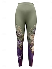 preiswerte Blumenmuster-Damen Stoffhosen Leggings Gemütliche Leggings Urlaub Vintage Streetwear Volle Länge Natürliche Taille Blumen Grafik Blume Bestickt Tasche Elastischer Bund Bequem Außenbereich Outdoor Streetwear Urlaub