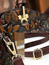 זול תיקי יד-תיק יד וינטג' לנשים מעור דמוי עור עם עיצוב פרחוני מובלט - תיק כתף רטרו אלגנטי לנשים, חתונות, מסיבות ואירועים רשמיים