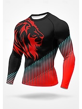 abordables Camisetas y Tops de Correr-Hombre Camiseta Running Camisa atlética Camisa de gimnasia Camisa de fitness Camisa de entrenamiento Manga Larga Camiseta Geométrico UPF 50 Resistente a los rayos UV Suave Reductor del Sudor