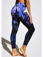levne Legíny a legíny na jógu-Dámské Unisex legíny na pilates Fitness kalhoty Legíny na cvičení Kapsy Kolkovné Boční kapsy Pilates Tělocvična Cvičení v tělocvičně Kalhoty Cyklistické kalhoty Legíny Grafika předvečer Všech svatých