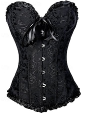 levne Korzety-Dámské Stahovací korzet/stahovací prádlo Stahovací spodní prádlo Sexy korzet Sexy Sladký Čistá barva Krajka Dovolená Párty ulice Bez rukávů Korzet Černá Bílá Rubínově červená Jaro Podzim Na míru