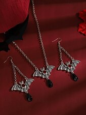 billiga Halloween-tillbehör-Smyckeset med halloween-motiv och hängande örhängen för kvinnor, gotiska vampyrkostymtillbehör för fester och nattliv