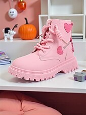 levne Dětská obuv-Dívčí šněrovací vojenské boty inspirované K-popem - trendy bílo-hnědé módní boty pro ležérní i pouliční styl