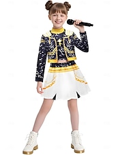 ieftine Costume pentru fete-Inspirat de idolul coreean Starul pop Ținute Film Modă Costum Cosplay Idol virtual for Fete Copii Halloween Carnaval Petrecere Școală