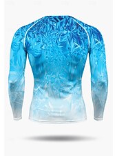 رخيصةأون تي شيرتات وبلوزات بدون أكمام للجري-رجالي قميص ضاغط تيشيرت للجري طباعة ثلاثية الأبعاد كم طويل طبقة القاعدة لون متغاير سريع جاف ضغط مرونة عالية رطوبة فتل تمرين نادي رياضي التدريب النشط ممارسه الرياضه ملابس رياضية ألبسة رياضية أزرق