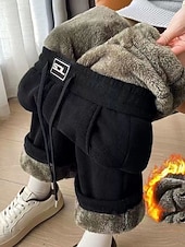 Femmes Pantalon en polaire Chinos Mode Streetwear Longueur complète Taille haute Uni Avec Poches Ceinture Élastique Confortable Doux Élastique Extérieur Rue Gris foncé Noir Kaki Automne Hiver Coupe abordables Pantalon droit-Femmes Pantalon en polaire Chinos Mode Streetwear Longueur complète Taille haute Uni Avec Poches Ceinture Élastique Confortable Doux Élastique Extérieur Rue Gris foncé Noir Kaki Automne Hiver Coupe