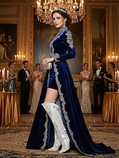 preiswerte Barock &amp; Aussage-Damen-Overknee-Stiefel aus Rokoko-Spitze – elegante Vintage-Stiefel im Stil der 1920er Jahre mit hohem Absatz, Schleife und Stiletto-Stil für Maskenbälle, Opern und Gatsby-Partys