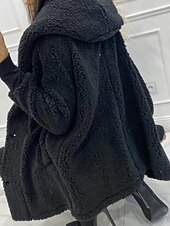 olcso Téli kabátok-Női Polár dzseki Kényelmes Légáteresztő Zseb Alkalmi Sima Vakáció Utca Hétköznapi Hétköznapi viselet Pullover Hosszú Térfogatcsökkenés Normál Hosszú ujj Felsőruházat Fekete Fehér Arcpír rózsaszín