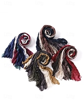 economico Accessori di Natale-sciarpa plissettata multicolore da uomo: morbida ed elegante, perfetta per la moda invernale e come regalo di Natale