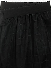 billige Festkjoler-Dame الالتفاف A-linje Mote Fritid Midi Høy Midje Skjørt عادي Lomme Multi Layer Tyll Mikroelastisk Gate Daglig Svart Vår Polyester