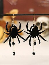 お買い得  ハロウィンアクセサリー-女性用ハロウィンスパイダー＆コウモリドロップイヤリング - コスチュームパーティー、コスプレ、ナイトウェアに最適なゴシックパンク合金製ダングルジュエリー