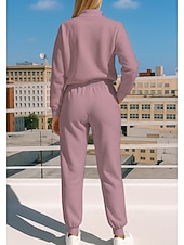 זול חליפות ספורט-בגדי ריקוד נשים טרנינג אימונית חליפת ריצה שרוך רוכסן גיאומטרי ז&#039;קט ומכנס טרנינג סט לבוש אתלטי אביב ורוד אגבי להתאמן חוץ רך בג&#039;י שרוול ארוך ספורט לבוש אקטיבי מיקרו-אלסטי מונח בצורה רפויה