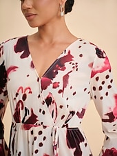 economico Abiti da donna-Da donna Femminile Vestito Casual Borgogna Manica Lunga Maniche Corte Estate Primavera Tutte le stagioni Scollo a V Elegante XS S M