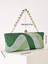 economico Clutch e borsette da sera-pochette da sera in cristallo da donna con tracolla a catena, borsa di lusso con strass in opzioni multicolore, elegante borsa per matrimoni, cocktail party ed eventi formali