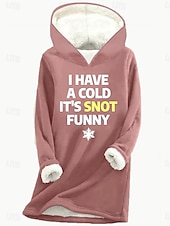 halpa Fleece-vuoratut hupparit-Naisten Pullover-huppari Kirjain Lämmin Vapaa-aika Sumea Pitkähihainen Hupullinen Tavalliset topit Kausaliteetti Urheilu Painettu Punastuvan vaaleanpunainen Sininen Harmaa Talvi