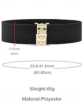 baratos Dia dos Namorados-cinto elástico feminino com fivela de metal vintage, cinto largo e elástico em várias cores, acessório para vestido de festa de Natal e presente