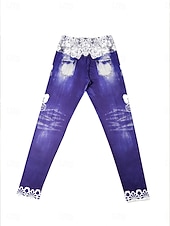  Pentru femei Jambiere Vacanță Epocă Modă Lungime totală Talie Înaltă Floral Grafic Fluture Imprimare Termic cald Απαλό Respirabil Înaltă Elasticitate Casual Zilnic Vacanță Violet Primăvară Toamn