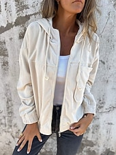 رخيصةأون معاطف ترنش-نسائي جاكيت كاجوال مريح سحاب جيب موضة الحديث الخارج سهل مناسب للخارج كاجوال / يومي عطلة نهاية الاسبوع سحاب عادية مع قبعة عادي كم طويل ملابس خارجية أسود وردي بلاشيهغ كاكي الخريف الشتاء