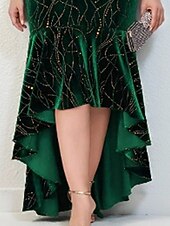 olcso Buliruhák-Női Hosszú ruha Maxi ruha Bársony ruha hétköznapi ruha Koktélruha Elegáns Divat Modern Napi Estély Hétvége Normál Grafika Hosszú ujj Terített nyak Lóhere Ősz Tél