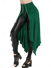 economico Gonne casual-Per donna Vintage Principessa Casual Maxi Vita Alta Gonne Semplice Tasca Orlo asimmetrico Inelastico Quotidiano Feste Blu Vinaccia Nero Verde Primavera