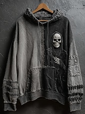 Women's Pullover Hoodie Sweatshirt Graphic Abstract Fashion Casual Long Sleeve Hooded Regular Tops Street Dailywear Casual Drawstring Patchwork Pocket Dark Gray Fall Winter3