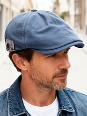 billige Damehatter-Herre bomullsflakhatt vintage avisboyhatt, justerbar Gatsby beretlue til julefester, vinterantrekk og hverdagsbruk