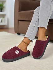 ieftine Flip-Flops de Damă-Papuci de casă casual din pluș pentru femei – pantofi de casă călduroși cu căptușeală din fleece pentru confortul casei pe timp de iarnă