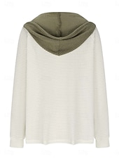 abordables Sudaderas Sencillas-Mujer Blusa Retazos Botones Color sólido Elegante Casual Manga Larga Con Capucha Tops regulares Diario Negro Blanco Rosa Gris Primavera Otoño Invierno
