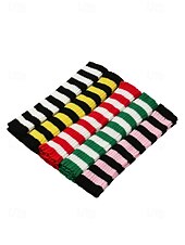 abordables Accessoires de Noël-Gants sans doigts à rayures de Noël pour femmes - tricot doux, rayures rouges et blanches, parfaits pour les fêtes de fin d&#039;année et les festivités hivernales