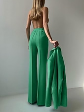 preiswerte Damenanzüge-Damen 3-teilige Anzüge Formell Hochzeitsgast Formeller Abend Elegant Minimalistisch Langarm Knöchellänge Peak Revers Doppelreihig