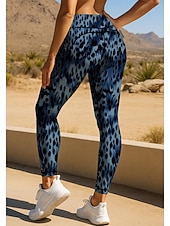economico Leggings e collant da yoga-Per donna leggings da pilates Pantaloni fitness Leggings da palestra Tasche Bollo Tasche Laterali Pilates Palestra Allenamento in Palestra Pantaloni Collant Leggings Grafico Leopardato grigio