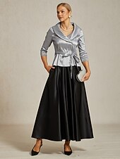 Mulheres Blusa Tops de noite Elegante Metálico à moda Manga 3/4 Decote V Tops regulares Convidado do casamento Festa de Noite Semi formal gravata na frente Cinzento Primavera / Outono / Inverno baratos Tops elegantes-Mulheres Blusa Tops de noite Elegante Metálico à moda Manga 3/4 Decote V Tops regulares Convidado do casamento Festa de Noite Semi formal gravata na frente Cinzento Primavera / Outono / Inverno
