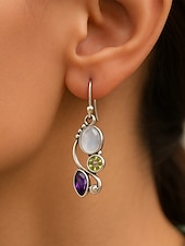 Недорогие Женская серьга-Женские серьги-подвески из лунного камня с винтажным серебряным дизайном, элегантные украшения в стиле бохо для вечеринок, свадеб и повседневной носки