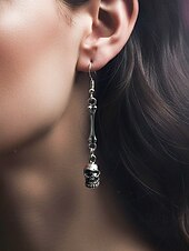 economico Accessori di Halloween-Set di collana e orecchini con teschio di Halloween da donna: gioielli gotici punk con più teschi nei colori oro e argento per feste, cosplay e costumi