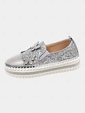economico Festa Notturna-Sneakers slip-on da donna con plateau, glitter viola e design a farfalla in strass - scarpe alla moda per la vita notturna, le feste e le discoteche