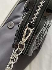 levne Tašky-Dámská halloweenská crossbody kabelka s motivem lebky a řetízkem, 3D kostra přes rameno, gotická párty psací kabelka na kostýmy, cosplay a noční život.