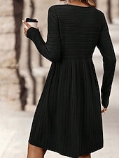 Dames Mini-jurk Casual jurk Modern Buiten Vakantie Dagelijks Normale pasvorm Effen Lange mouw Strakke ronde hals Zwart Marineblauw Donkergroen Oranje Lente Herfst voordelige Trui Jurken-Dames Mini-jurk Casual jurk Modern Buiten Vakantie Dagelijks Normale pasvorm Effen Lange mouw Strakke ronde hals Zwart Marineblauw Donkergroen Oranje Lente Herfst