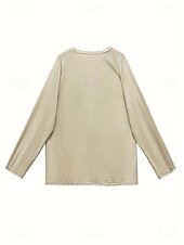 abordables T-shirts de Noël-Noël Femmes T-shirt Graphique Père Noël Girafe ancien Élégant Occasionnel manche longue Col ras du cou Hauts Longs Quotidien Sortir Week-end Imprimé Blanche Bleu Kaki Printemps Automne Hiver