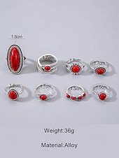 Недорогие Женские кольца-Женский винтажный комплект колец с опалом, посеребренные кольца в богемском стиле с регулируемой длиной, украшения для вечеринок, свадеб и повседневной носки